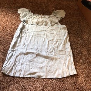 Sleeveless off shoulder denim tunic top